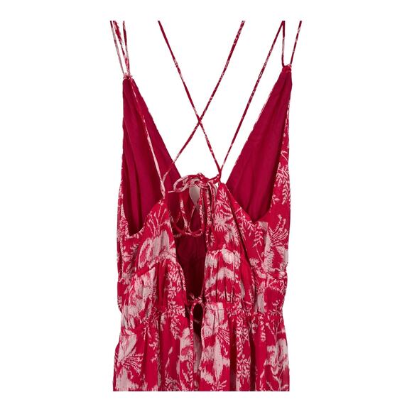 BA&SH dress Udalie TIe Back Maxi pink white size 2/M (US 6) DEFECT - Picture 8 of 11